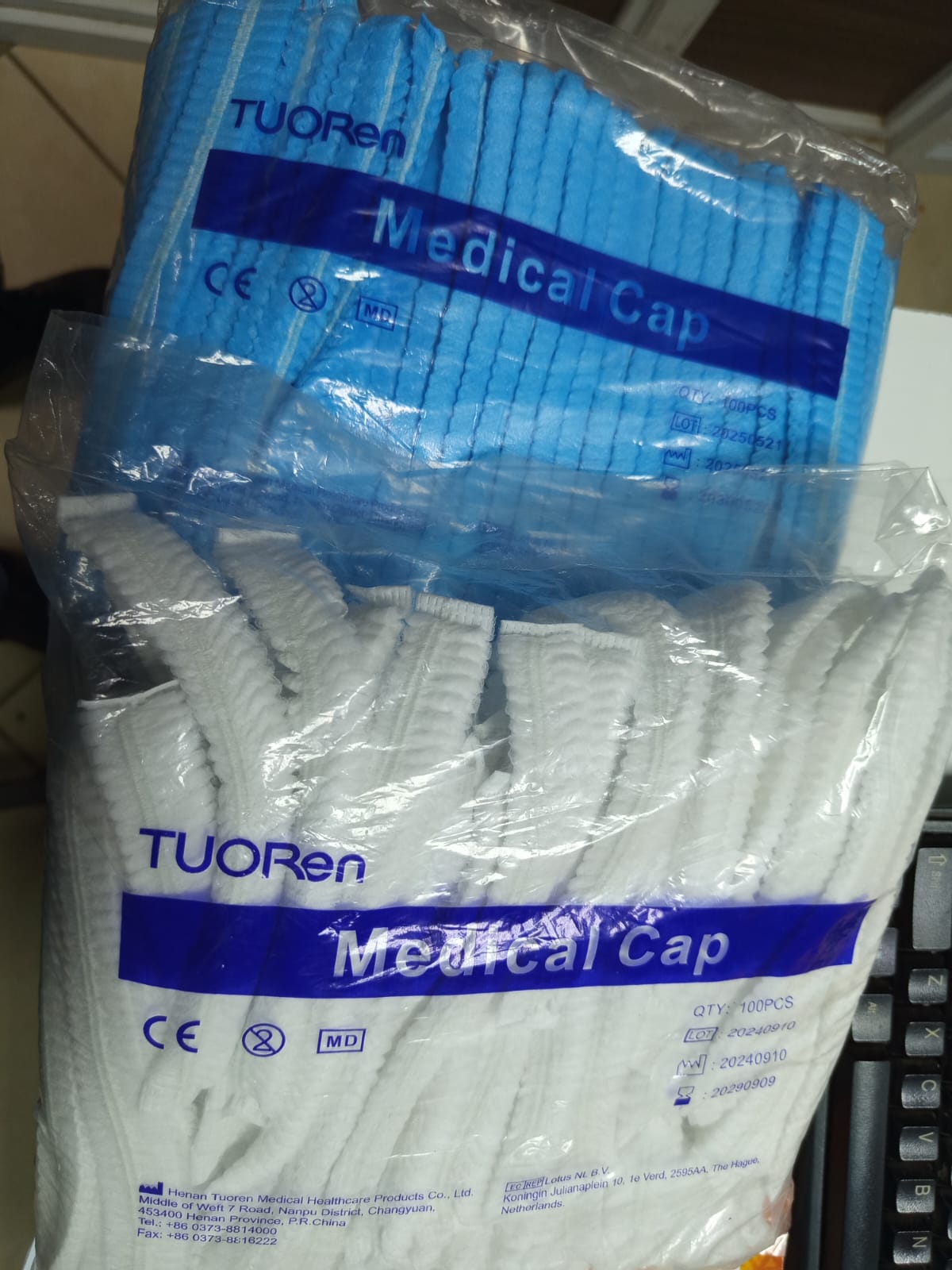 Medical cap(Blue/White)
